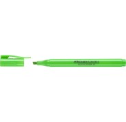 Faber-Castell Textliner 38 Marcador Fluorescente - Cuerpo Fino - Punta Biselada - Trazo Grueso y Fino - Tinta con Base de Agua - Color Verde