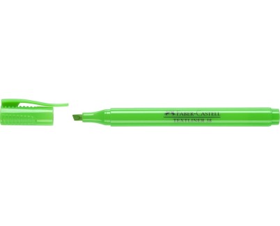 Faber-Castell Textliner 38 Marcador Fluorescente - Cuerpo Fino - Punta Biselada - Trazo Grueso y Fino - Tinta con Base de Agua - Color Verde