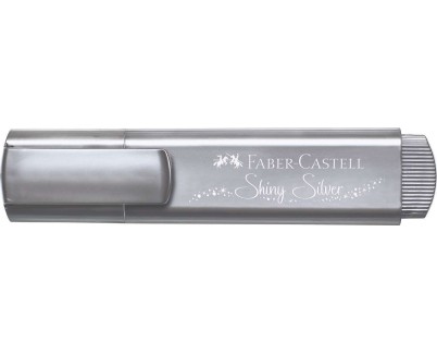 Faber-Castell Textliner 46 Metallic Marcador Fluorescente - Punta Biselada - Trazo entre 1mm y 5mm - Tinta con Base de Agua - Color Plata