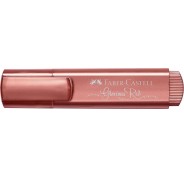 Faber-Castell Textliner 46 Metallic Marcador Fluorescente - Punta Biselada - Trazo entre 1mm y 5mm - Tinta con Base de Agua - Color Rojo Metalico