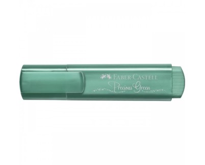 Faber-Castell Textliner 46 Metallic Marcador Fluorescente - Punta Biselada - Trazo entre 1mm y 5mm - Tinta con Base de Agua - Color Verde Metalico