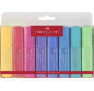Faber-Castell Textliner 46 Pastel Pack de 8 Marcadores Fluorescentes - Punta Biselada - Trazo entre 1mm y 5mm - Tinta con Base de Agua - Colores Surtidos