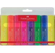 Faber-Castell Textliner 46 Superfluorescente Pack de 8 Marcadores Fluorescentes - Punta Biselada - Trazo entre 1mm y 5mm - Tinta con Base de Agua - Colores Surtidos
