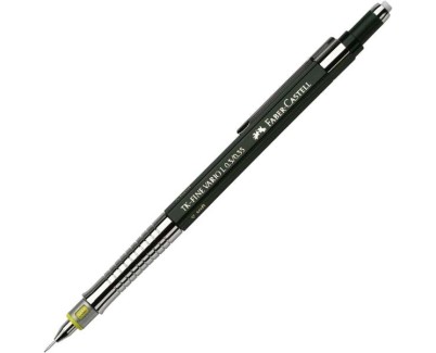 Faber-Castell TK-Fine Vario L Portaminas HB 0.35mm - Con Goma de Borrar - Clip de Metal - Color Verde