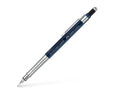 Faber-Castell TK-Fine Vario L Portaminas HB 0.3mm - Con Goma de Borrar - Clip de Metal - Color Azul
