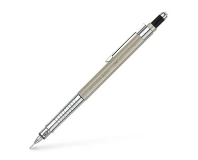 Faber-Castell TK-Fine Vario L Portaminas HB 0.5mm - Con Goma de Borrar - Clip de Metal - Color Champagne