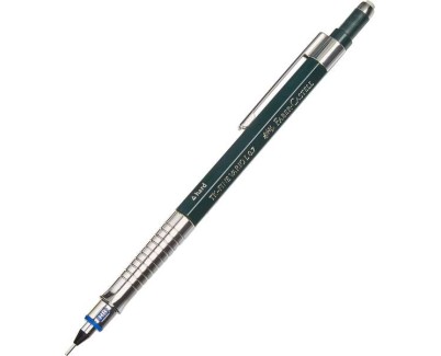 Faber-Castell TK-Fine Vario L Portaminas HB 0.7mm - Con Goma de Borrar - Clip de Metal - Color Verde