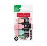 Faber-Castell TXTLNR Pack de 4 Marcadores Fluorescentes - Punta Biselada - Trazo entre 1, 2 y 5 mm - Tinta con Base de Agua - Colores Pastel Surtidos Faber-Castell TXTLNR Pack de 4 Marcadores Fluorescentes - Punta Biselada - Trazo entre 1, 2 y 5 mm - Tinta con Base de Agua - Colores Pastel Surtidos