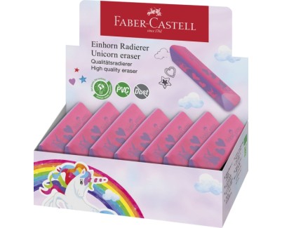 Faber-Castell Unicornio Goma de Borrar sin PVC - Forma Triangular Ergonomica - Sin Residuos - Borrado Limpio y Facil