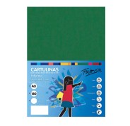 Fabrisa Pack de 25 Cartulinas 180 g/m² - Tamaño A3 - Color Verde Oscuro