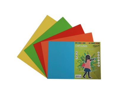 Fabrisa Pack de 50 Cartulinas 180 g/m&sup2; - Tama&ntilde;o A3 - Colores Fuertes Surtidos