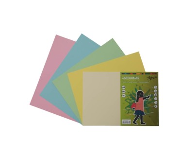 Fabrisa Pack de 50 Cartulinas 180 g/m&sup2; - Tama&ntilde;o A3 - Colores Pastel Surtidos