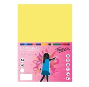 Fabrisa Pack de 50 Cartulinas 180 g/m² - Tamaño A4 - Color Amarillo