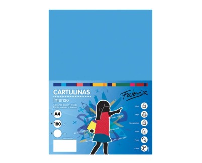 Fabrisa Pack de 50 Cartulinas 180 g/m&sup2; - Tama&ntilde;o A4 - Color Azul Turquesa