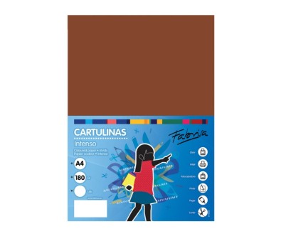 Fabrisa Pack de 50 Cartulinas 180 g/m&sup2; - Tama&ntilde;o A4 - Color Marron