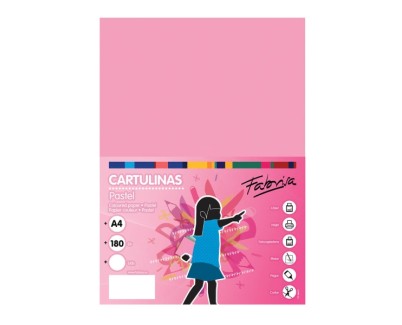 Fabrisa Pack de 50 Cartulinas 180 g/m&sup2; - Tama&ntilde;o A4 - Color Rosa