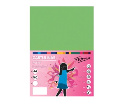 Fabrisa Pack de 50 Cartulinas 180 g/m&sup2; - Tama&ntilde;o A4 - Color Verde