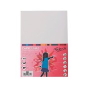 Fabrisa Pack de 50 Cartulinas 180 g/m² - Tamaño A4 - Color Blanco