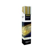 Fabrisa Space 2C Expositor de 30 Rollos de Papel Regalo - Papel Kraft Verjurado de 70gr - Medidas del Rollo 1x3m - Colores Oro y Plata