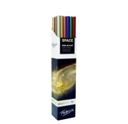 Fabrisa Space 6C Expositor de 30 Rollos de Papel Regalo - Papel Kraft Verjurado de 70gr - Medidas del Rollo 1x3m - Colores Metalizados Surtidos