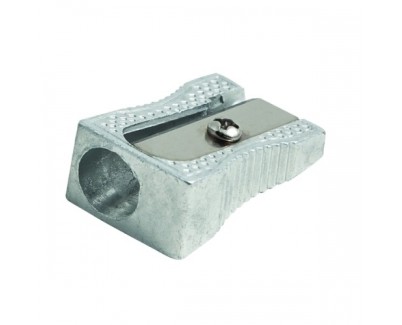 Faibo Afilalapiz Metalico para Lapices de hasta 8mm - Forma de Cu&ntilde;a - Color Aluminio