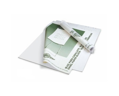 Faibo Bloc de 25 Hojas Lisas 65x90cm para Caballetes - Sistema Multitaladro - Color Blanco