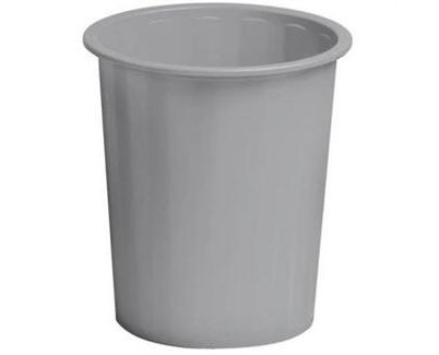 Faibo Papelera con Capacidad de 14L - Fabricada en Polipropileno - Paredes Cerradas - Apilable - Color Gris