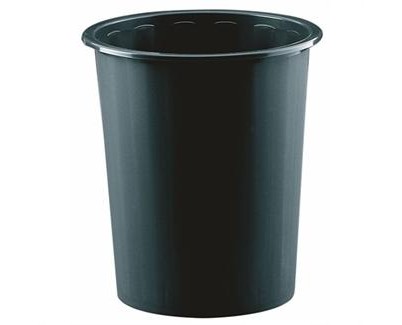 Faibo Papelera con Capacidad de 14L - Fabricada en Polipropileno - Paredes Cerradas - Apilable - Color Negro
