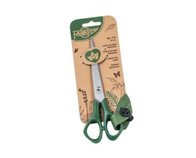 Faibo Tijeras de Oficina 16cm - Acero Inoxidable - Punta Roma - Color Verde Oscuro