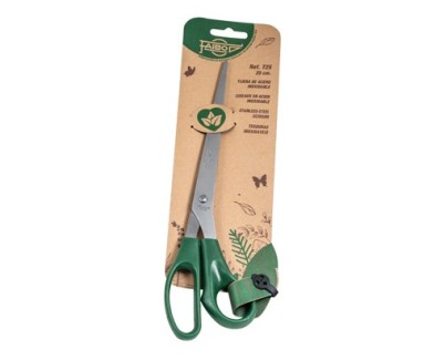 Faibo Tijeras de Oficina 25cm - Acero Inoxidable - Empu&ntilde;adura Ergonomica - Punta Roma - Color Verde Oscuro