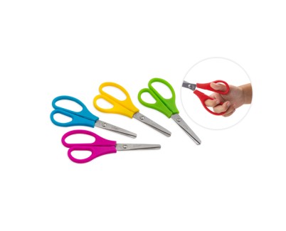 Faibo Tijeras Escolares Confort 13.5cm - Punta Redonda - Acero Inoxidable - Empu&ntilde;adura de Plastico - Colores Surtidos