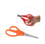 Faibo Tijeras Escolares Confort para Zurdos 13.5cm - Punta Redonda - Acero Inoxidable - Empuñadura de Plastico - Colores Surtidos