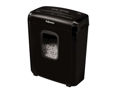Fellowes 6M Destructora de Papel Manual Minicorte P-4 - Destruye hasta 6 Hojas - Papelera de 13L - Color Negro
