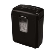 Fellowes 8Cd Destructora de Papel Manual 14L - Corte en Particulas - Destruye hasta 8 Hojas - Bloqueo de Seguridad - Destruye Clips, Grapas, Tarjetas de Credito y Cds - Color Negro