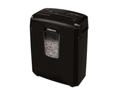 Fellowes 8Cd Destructora de Papel Manual 14L - Corte en Particulas - Destruye hasta 8 Hojas - Bloqueo de Seguridad - Destruye Clips, Grapas, Tarjetas de Credito y Cds - Color Negro