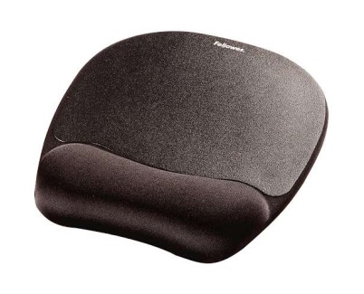 Fellowes Alfombrilla con Reposamu&ntilde;ecas Espuma Memory Foam - Confort Excepcional - Color Negro