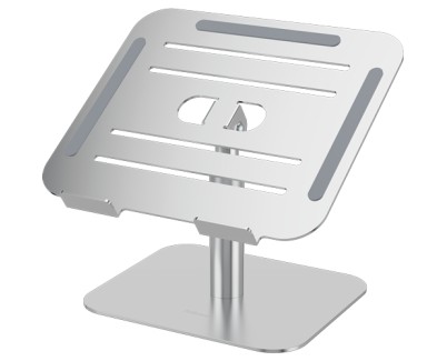 Fellowes Alumia Elevador para Portatil de Sobremesa hasta 15\" - Ajustes de Altura entre15 y 30cm - Plataforma con Inclinacion Ajustable - Fabricado en Aluminio - Color Plata