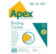 Fellowes Apex Pack de 100 Portadas para Encuadernar de PVC A4 - 180 Micras - Muy Resistentes - Transparentes