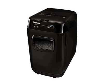 Fellowes AutoMax 200C Destructora de Papel Automatica Corte en Particulas P-4 - Autoalimentacion 200 Hojas, Manual 10 Hojas - Capacidad de la Papelera 32L - Color Negro