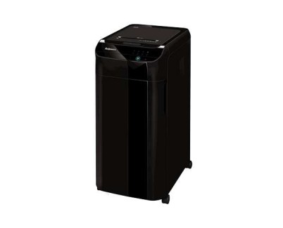 Fellowes AutoMax 350C Destructora de Papel Automatica Corte en Particulas P-4 - Alimentacion Automatica 350 Hojas, Manual 12 Hojas - Capacidad de la Papelera 68L - Color Negro