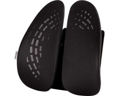 Fellowes Back Angel Respaldo Ergonomico Moldeable - Ajustable en 7 Alturas - Adaptable a la Mayoria de Sillas - Color Negro