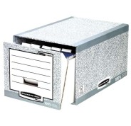 Fellowes Bankers Box Cajon Archivador - Montaje Manual - Carton Reciclado Certificacion FSC - Color Gris