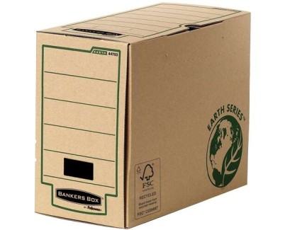 Fellowes Bankers Box Earth Caja de Archivo Definitivo A4 150mm - Montaje Manual - Carton Reciclado Certificacion FSC - Color Marron