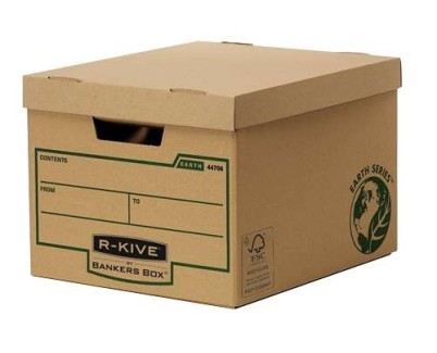 Fellowes Bankers Box Earth Contenedor de Archivos - Montaje Manual - Carton Reciclado Certificacion FSC - Color Marron