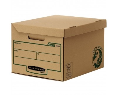 Fellowes Bankers Box Earth Series Maxi Contenedor de Archivos Automontable - Tapa Fija - Admite hasta 6 Caja de Archivo Definitivo 80mm - Carton Reciclado Certificacion FSC