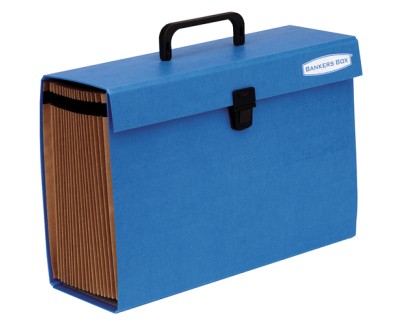 Fellowes Bankers Box Maletin Clasificador Acordeon - 19 Secciones Organizadoras - Estructura Plastificada - Cierre de Seguridad con Clik - Incluye Hoja con Etiquetas