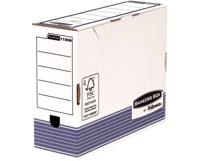 Fellowes Bankers Box Pack de 10 Cajas de Archivo Definitivo Tama&ntilde;o A4 Fastfold - Certificacion FSC - Medidas Internas 26x10x31.50cm - Medida del Lomo 100mm