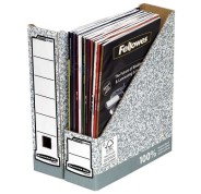 Fellowes Bankers Box Revistero A4 80mm - Montaje Manual - Carton Reciclado Certificacion FSC - Color Gris