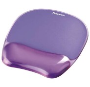 Fellowes Crystal Alfombrilla con Reposamuñecas de Gel - Resistente a las Manchas - 20x23cm - Color Violeta