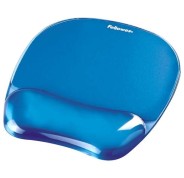 Fellowes Crystal Alfombrilla con Reposamuñecas de Gel - Resistente a las Manchas - 20x23cm - Color Azul